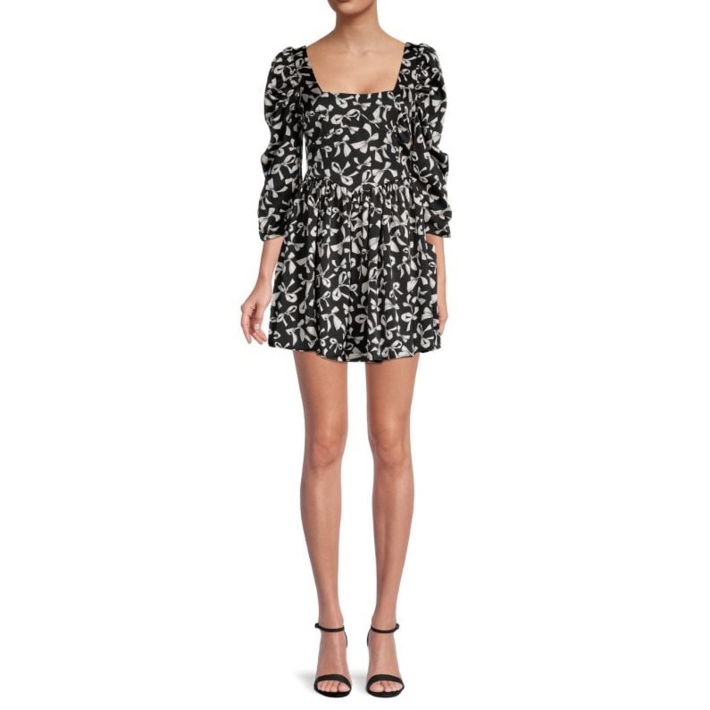 FOR LOVE & LEMONS Angelica Ribbon-Print Mini Dress